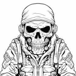 soldier wearing a skull mask