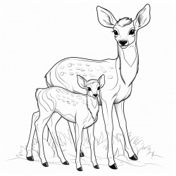 baby deer with its mother