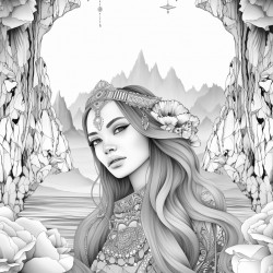 beautiful boho woman in a zen environment