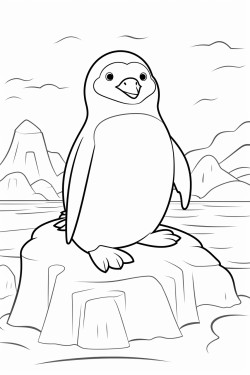 penguin sitting on an ice floe