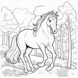 a horse in the forest