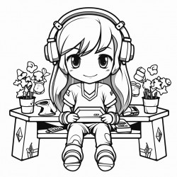 kawaii style gamer theme