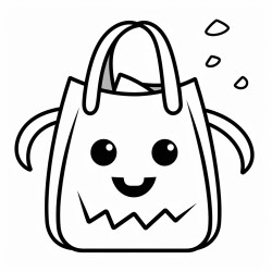 a cute trick or treat bag with simple and bold lines
