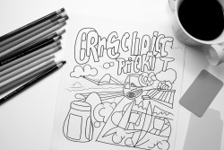 create a graffiti saying traveling light living bright