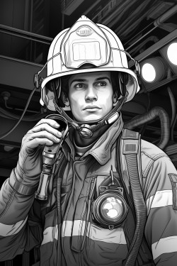 firefighter holding smoke detector