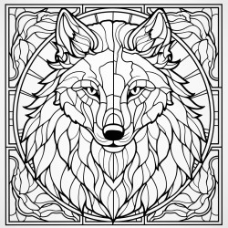 stained glass wolf