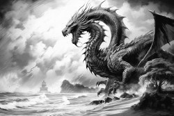 palm tree beach tornado dragons