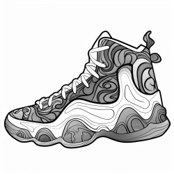 a basketball shoe with a tiedye pattern and a psychedelic vibe