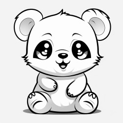 baby panda with big round eyes and a tiny smile