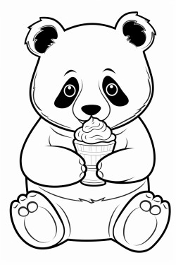 panda eating icecream