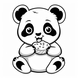 panda eating a cookie