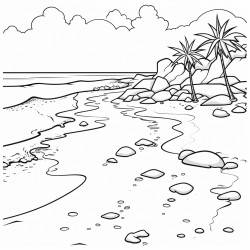 strand mit felsen