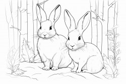 rabbits in woods