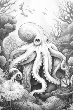 marine animals for coloring pages a4 whitey and black