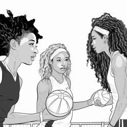 black girls playing volleyball