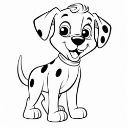 cartoon happy dalmatian puppy
