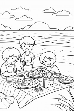 picnic at the beach with fun foods