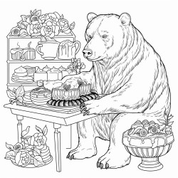 bear with piano cake