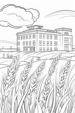 hospital in a wheat field