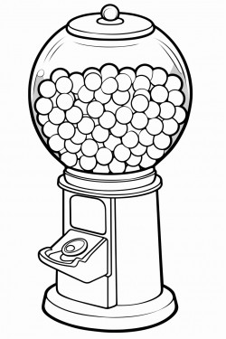 simple gumball machine with 50 gumballs to color