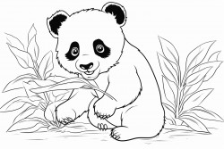 panda eats leaves
