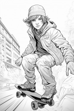 boy skateboard rider