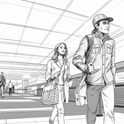 young couple in there twenties at the sky harbor airport  baggage claim