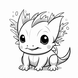 cute axolotl coloring page  1 duplicate in color