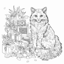 somali cat with presents