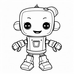 a cute friendly robot character