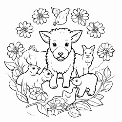 4 leaf clover with farm animals