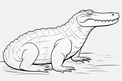 a full body coloring page of an alligator