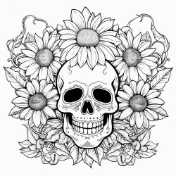 skulls and sunflowers