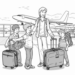 busy airport people luggage