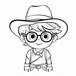 un paresseux avec des lunette un chapeau de cowboy dans une classe avec des lves humains