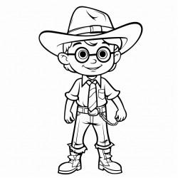 un paresseux avec des lunette un chapeau de cowboy dans une classe avec des lves humains