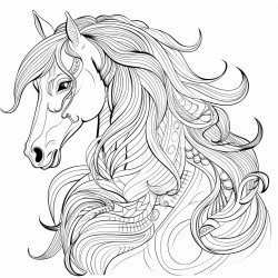 horse coloring for adults