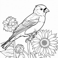goldfinch on a sunflower