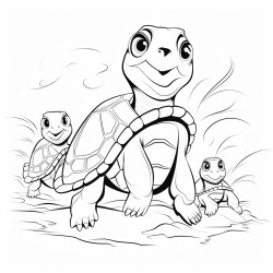 family cubs of turtle