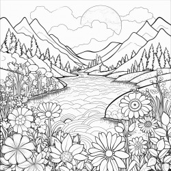 nature scenes illustrate serene landscapes floral patterns and peaceful nature scenes for a relaxing coloring journey