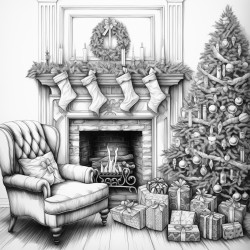 christmas gifts by the fire