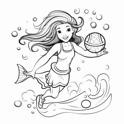 mermaid playing netball