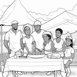 big black family cookout black and white