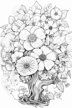 the tree of life surrounded by blooming flowers