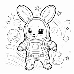 cute bunny in space