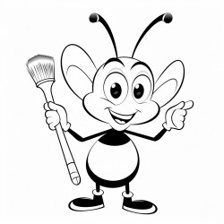 ant with a paintbrush