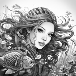mermaid in an underwater setting
