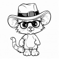 dessine moi un paresseux animal il porte des lunettes un chapeau de cowboy et il est dans une classe
