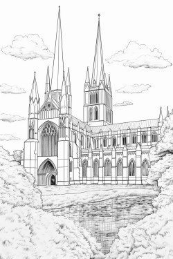 peterborough cathedral in england coloring page
