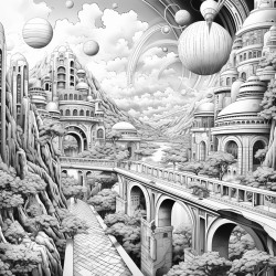 paysage fantastique futuriste
